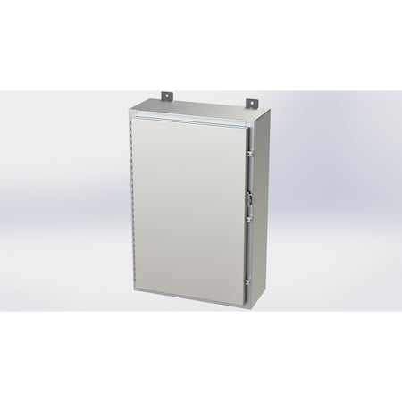 Saginaw Control & Engineering Padlockable Hasp Electrical Enclosures, 30 in H, 8 in D, 20 in W, NEMA 4X, 316 Stainless Steel SCE-30H2008SS6LP